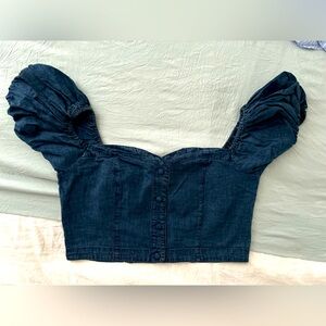 ASOS denim milkmaid top - Size: US 8